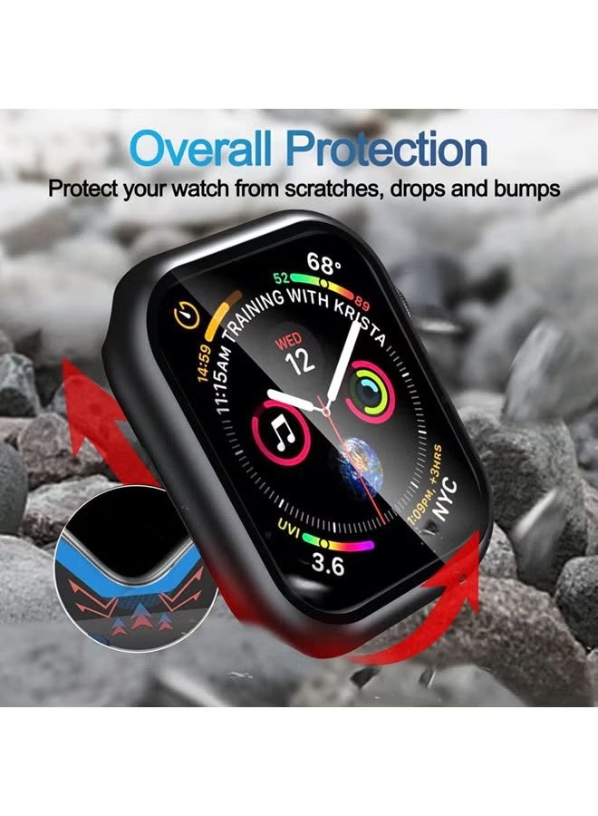 Case for Apple Watch SE 3 (2025)/ SE 2/ SE 44mm case with Tempered Film Screen Protector, Full Protective Hard PC Bumper Touch Sensitive HD Screen Cover(44mm, Black) - Image 3
